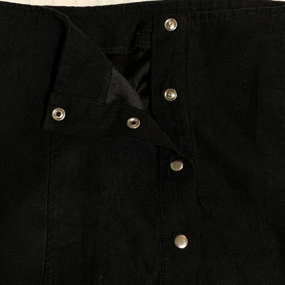 Forever 21 Black Faux Suede Button Snap Skirt | Women's Size S - Picture 3 of 4